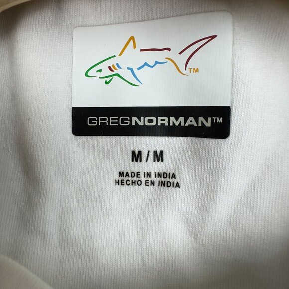 Greg Norman T-Shirt Mens M American Flag Graphic Cotton White Red Blue - Picture 4 of 8